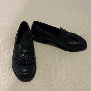 Ecco Forest Green Leather Loafers with Tassel